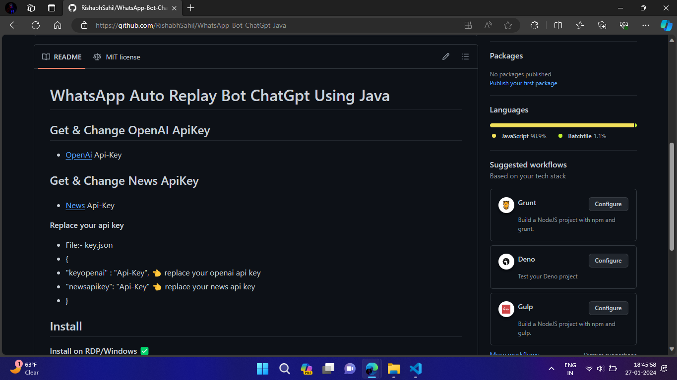 WhatsApp Bot ChatGpt Java